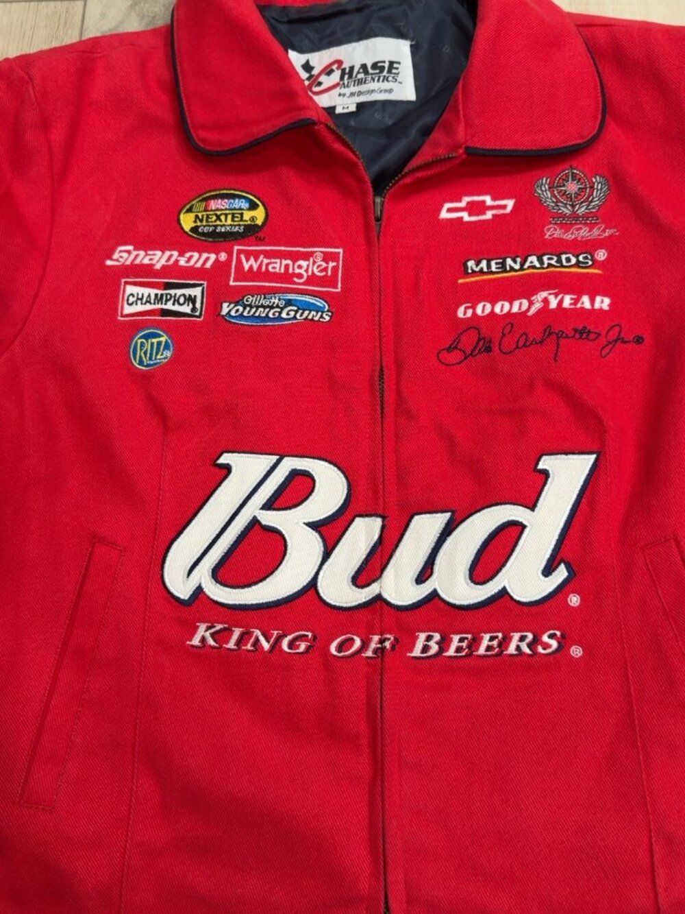 Authentic Dale Earnhardt Jr. #8 Budweiser NASCAR jacket by Chase Authentics / JH